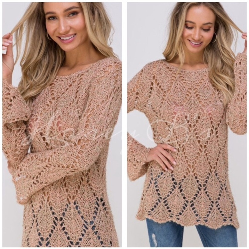 Crochet Knit Sweater - Picture 2 of 3